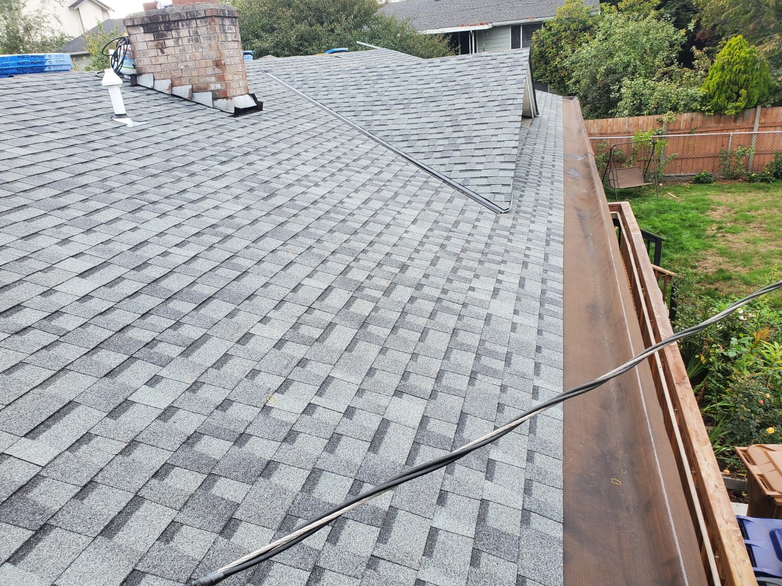 Finished shingle roof